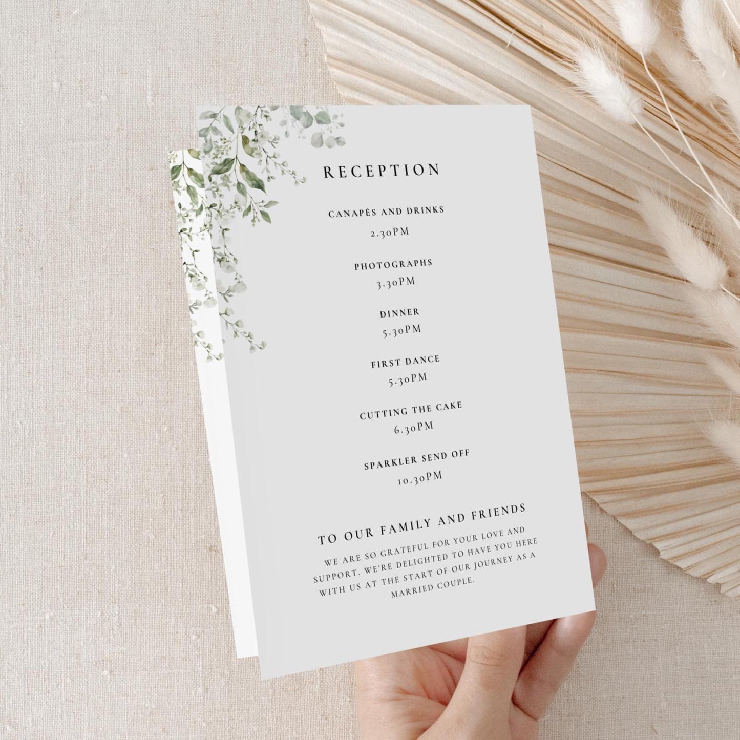 Folded Wedding Program
