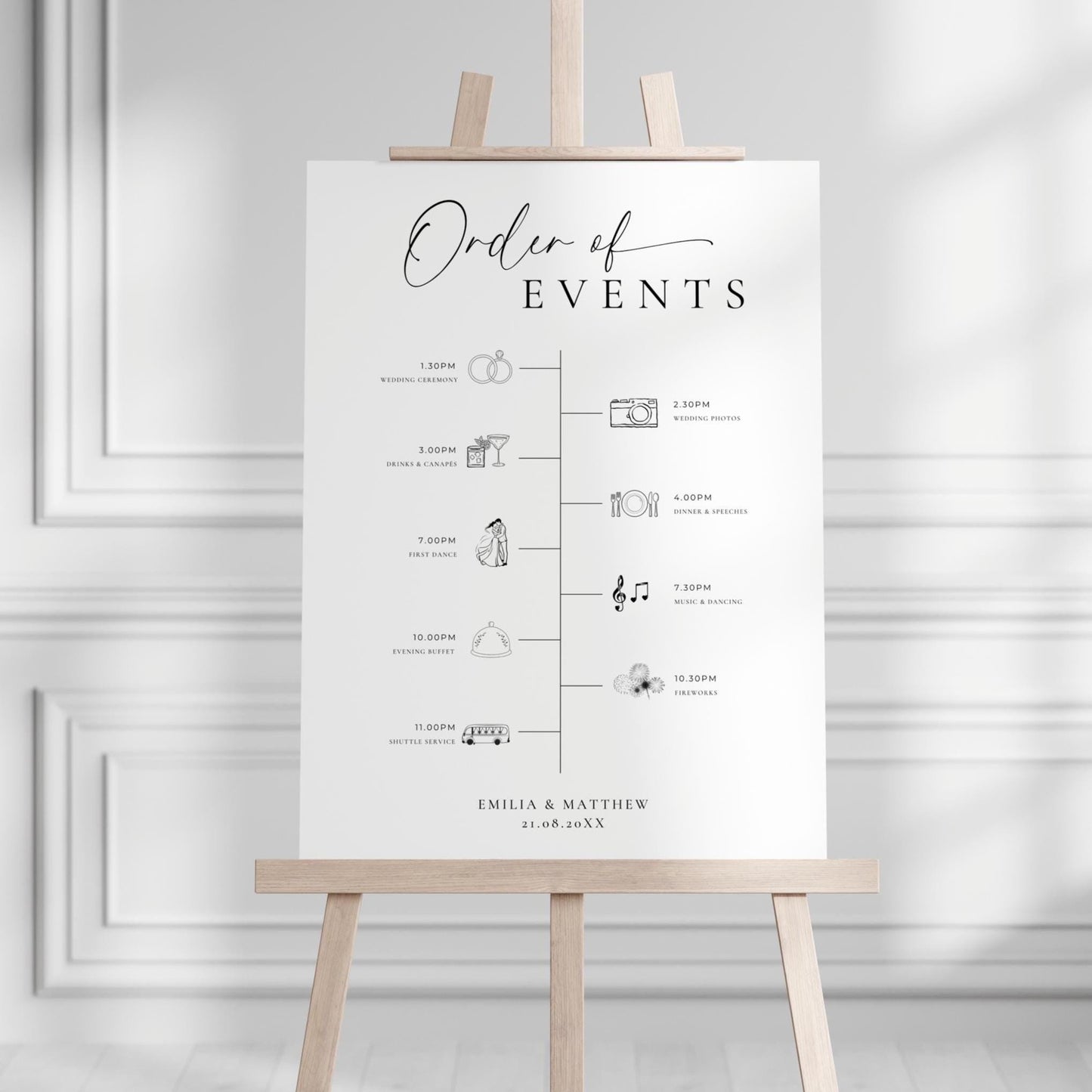 Order of Events Sign