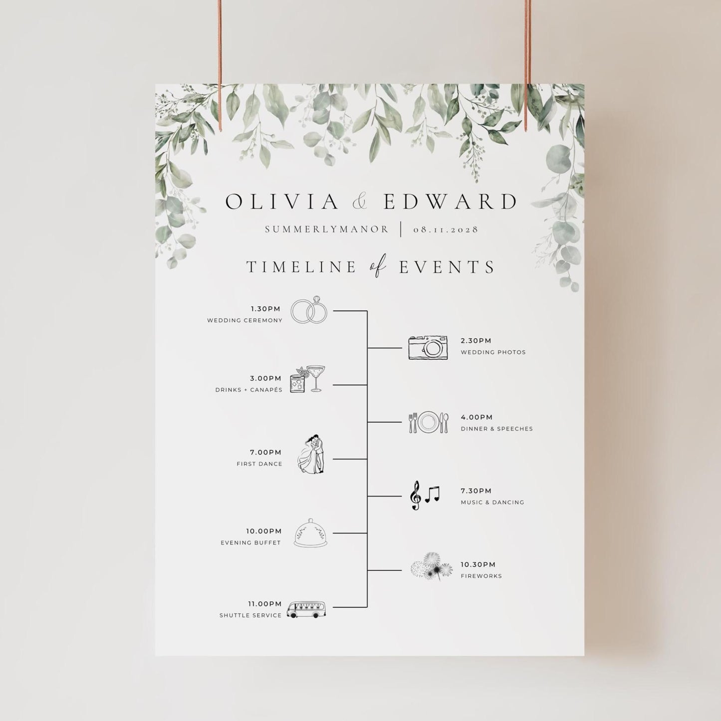 Order of Events Sign