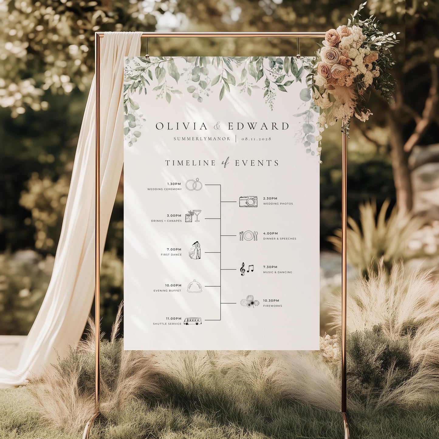 Order of Events Sign