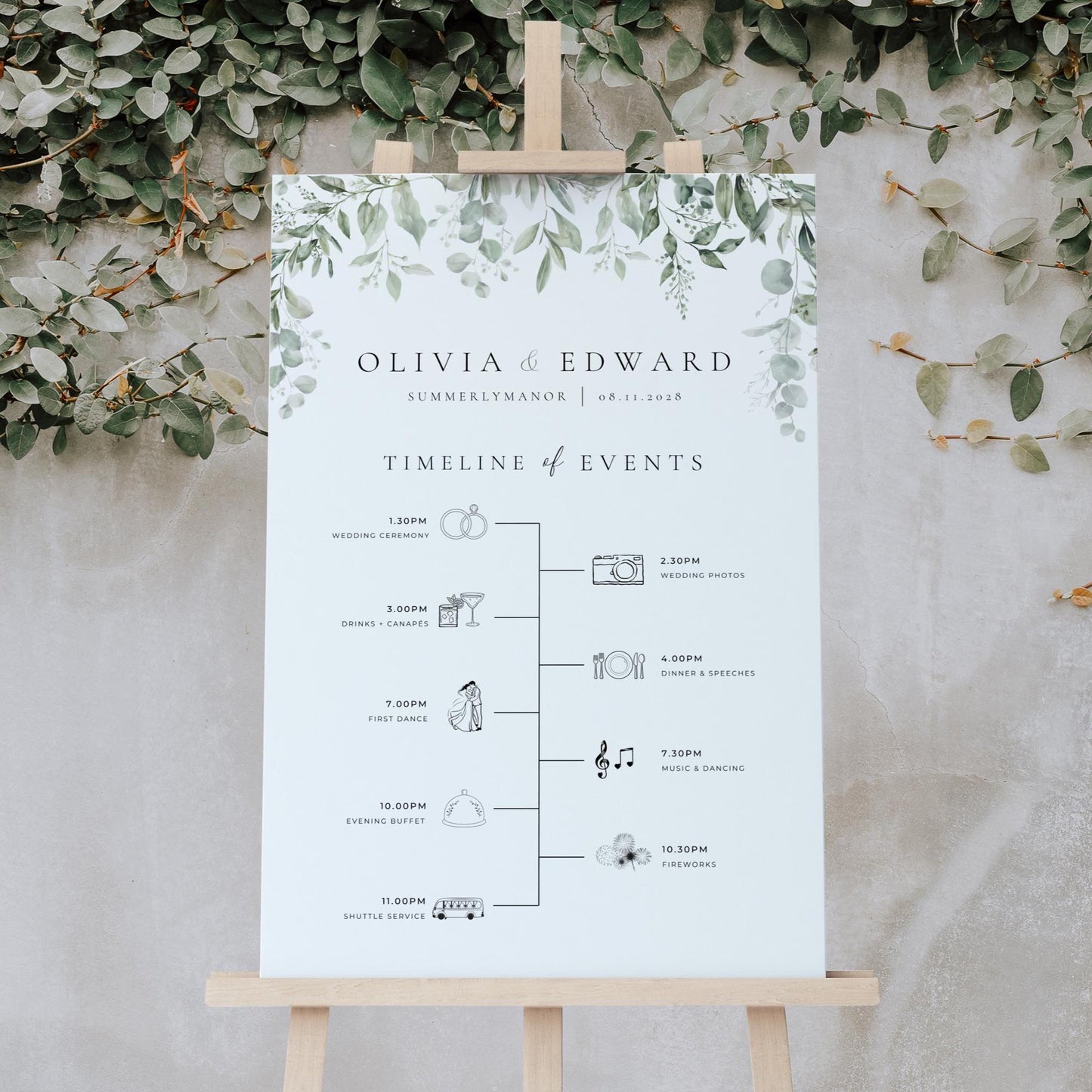 Order of Events Sign