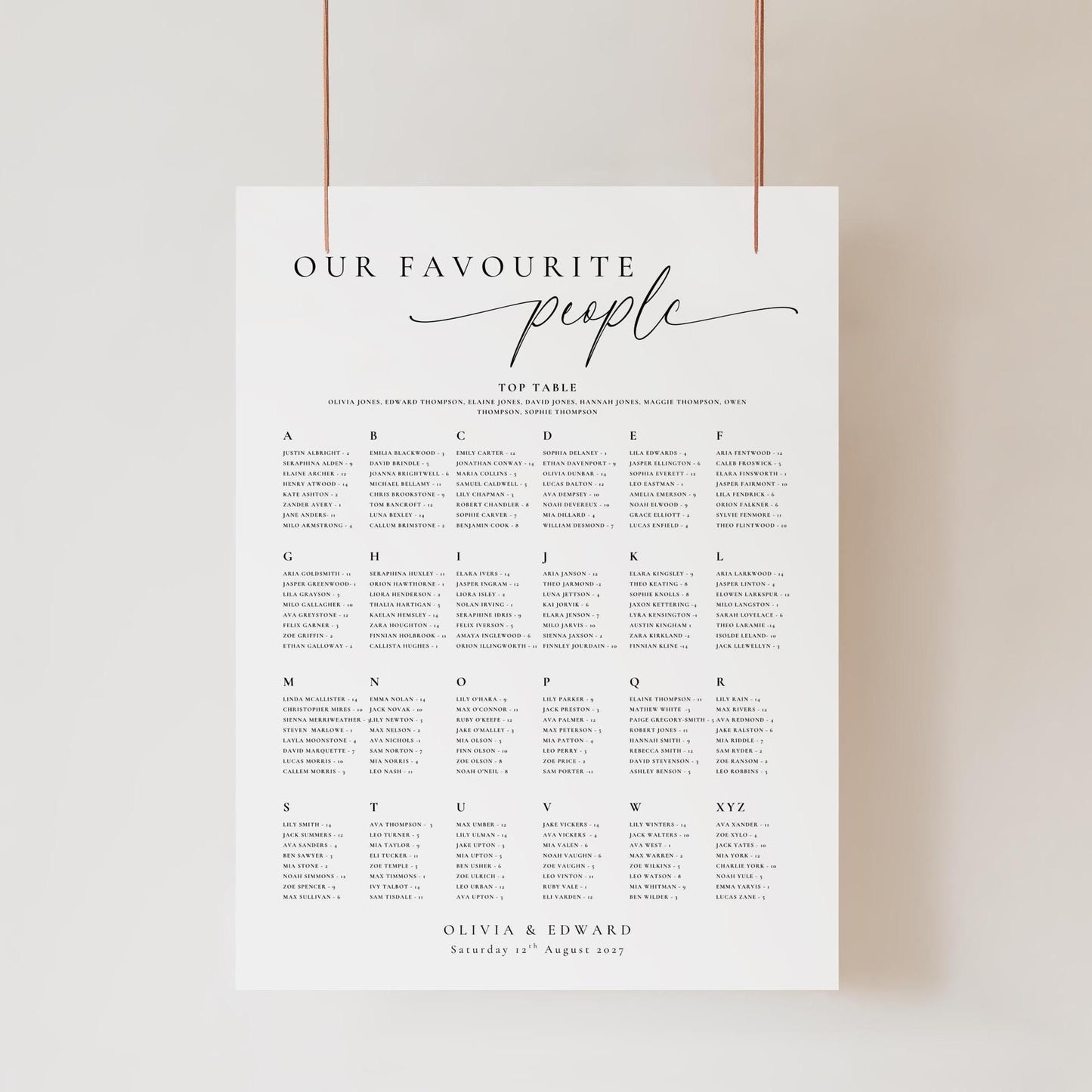 Seating Chart