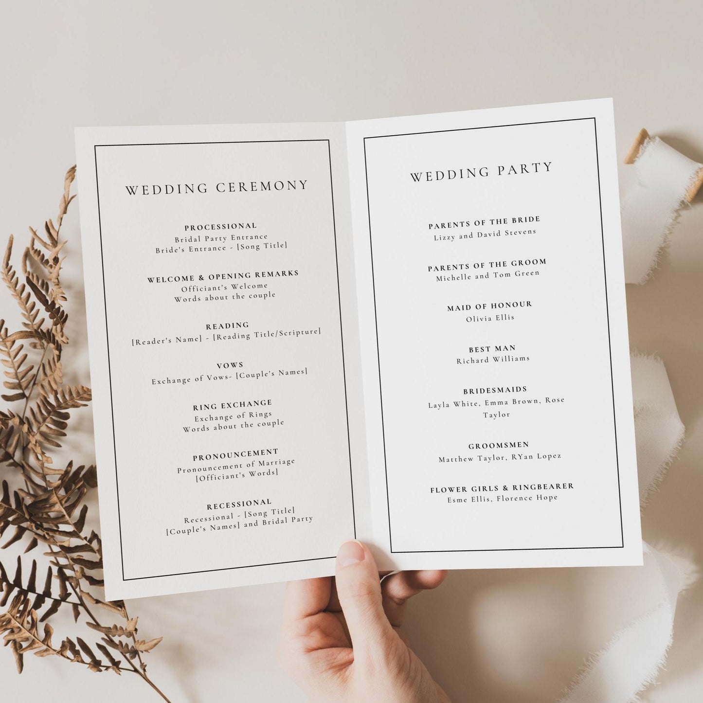 Wedding Program