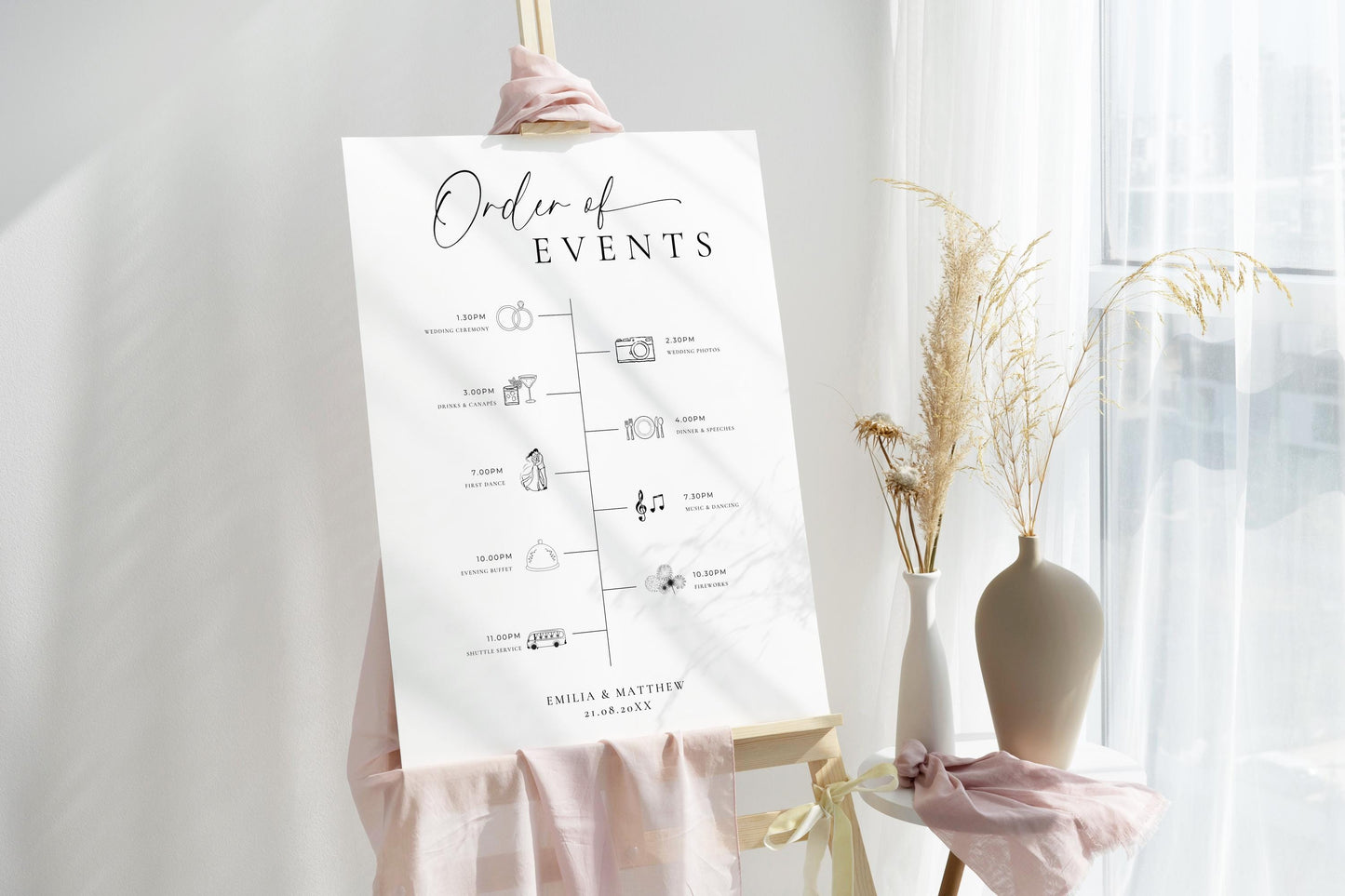 Order of Events Sign