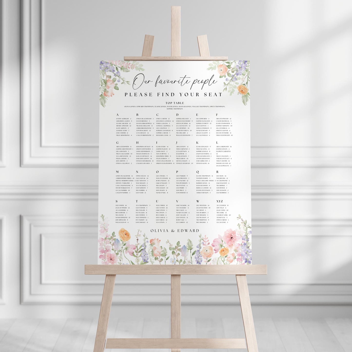 Wedding Seating Chart Sign