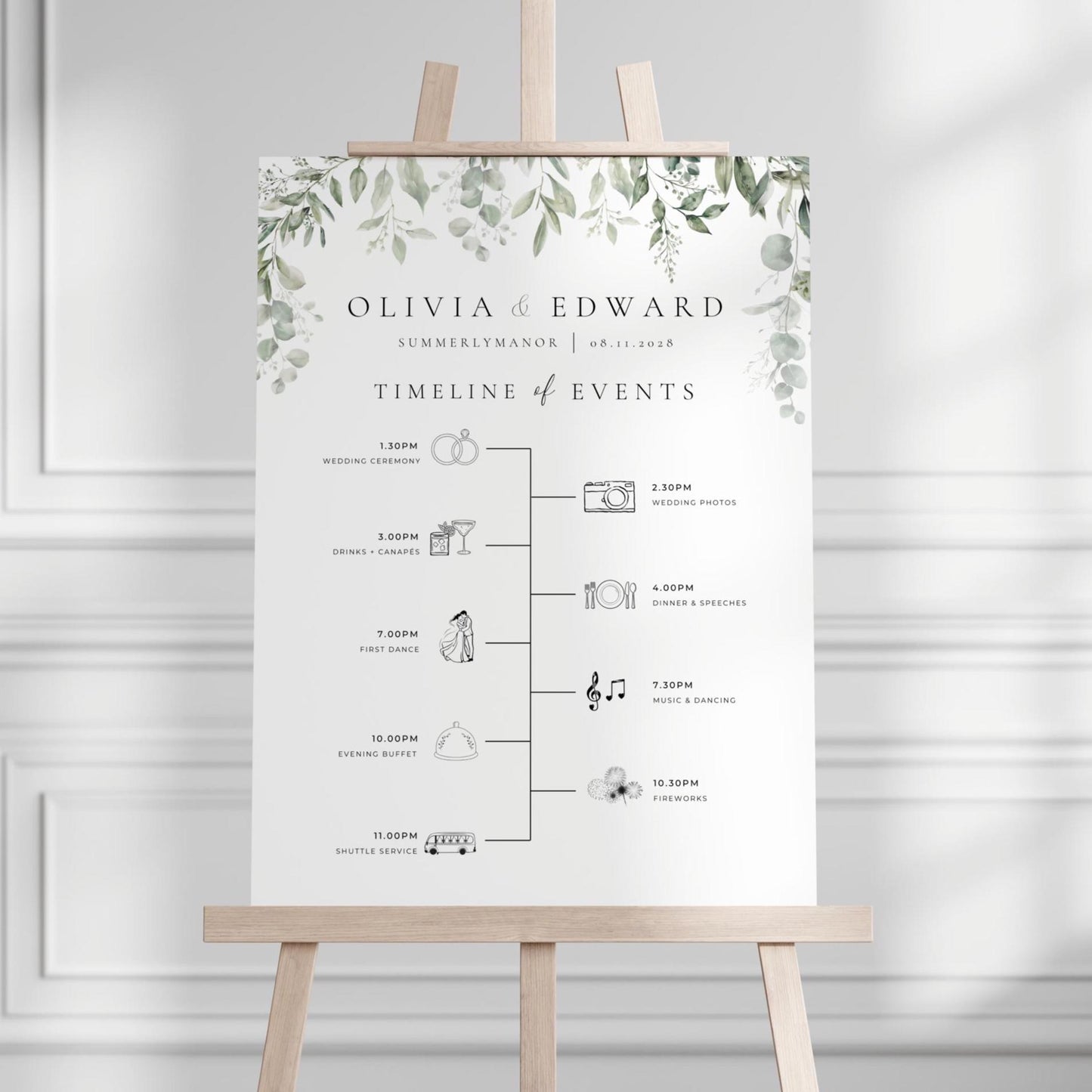 Order of Events Sign