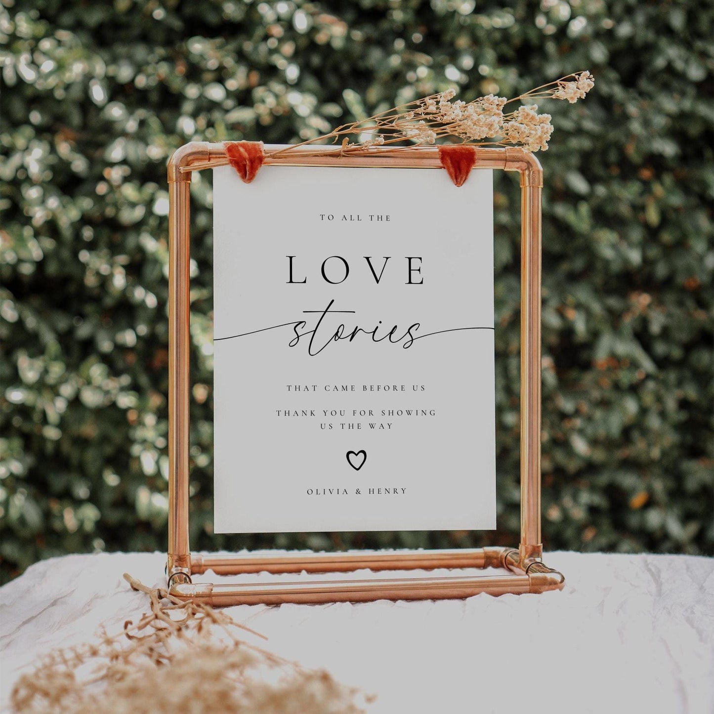 Love Stories Wedding Memorial Sign