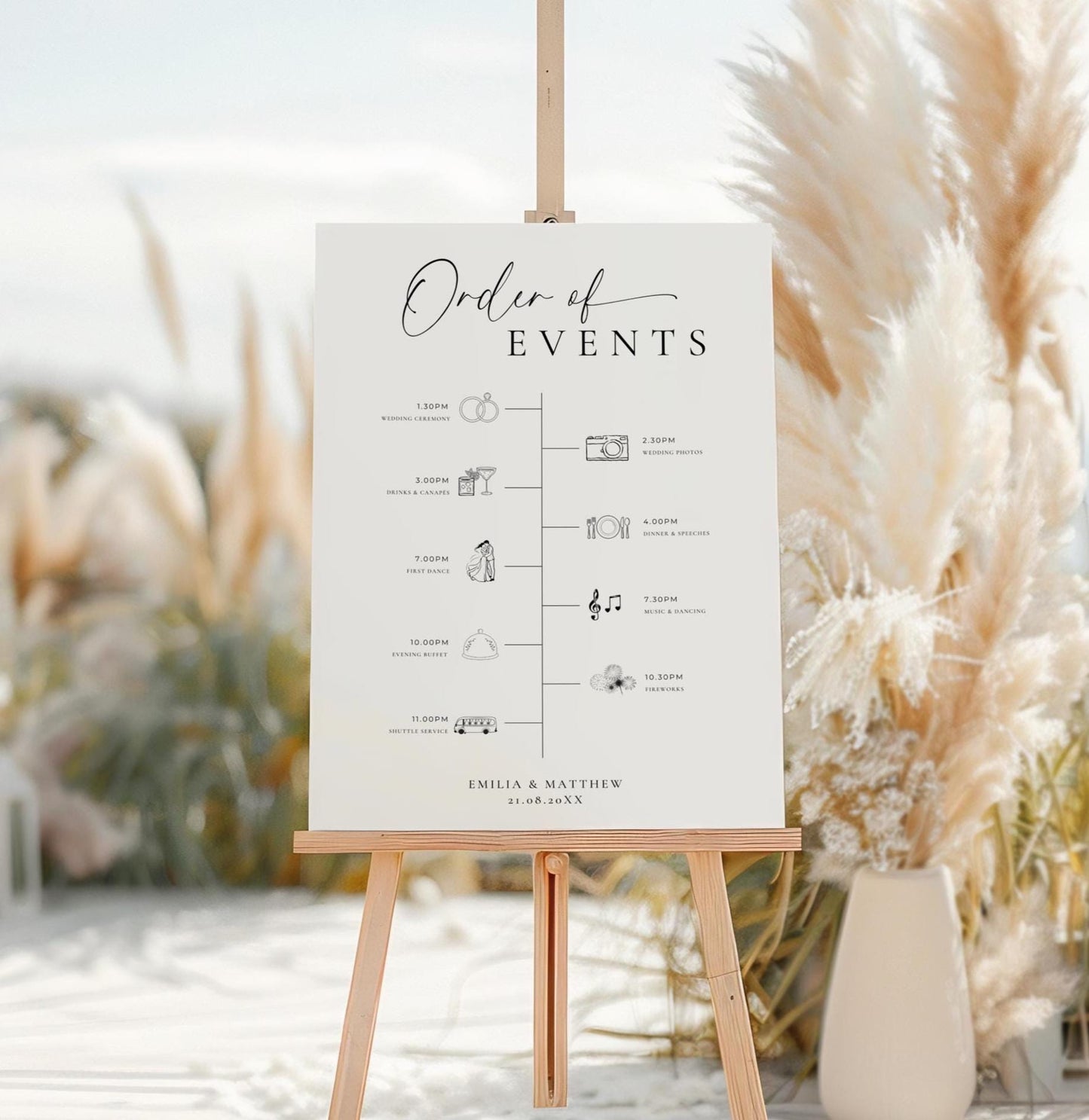 Order of Events Sign