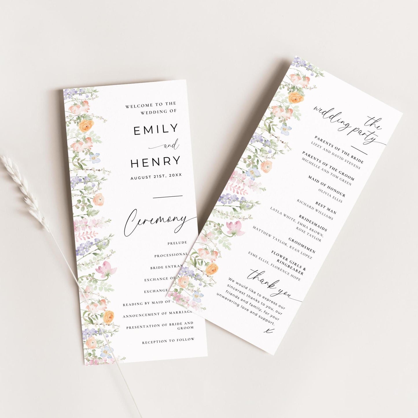 Wedding Program