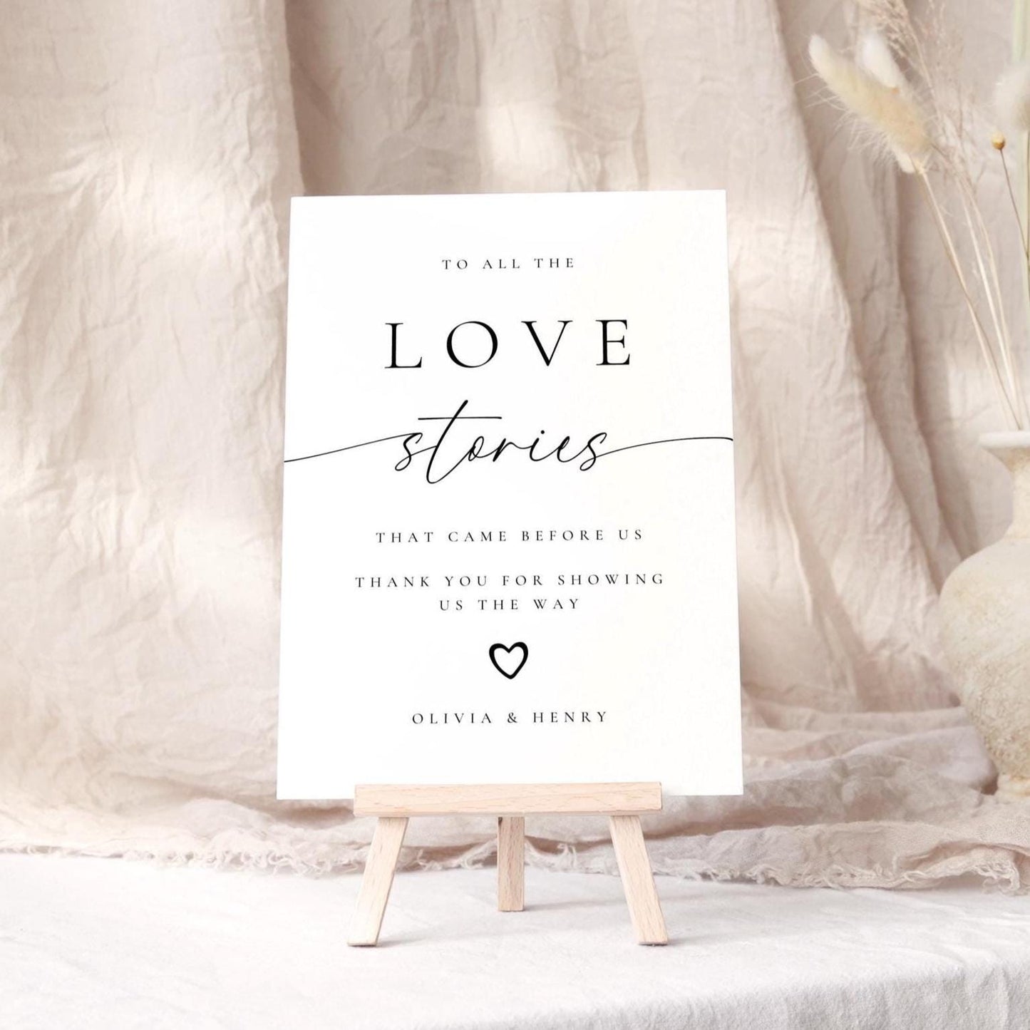 Love Stories Wedding Memorial Sign