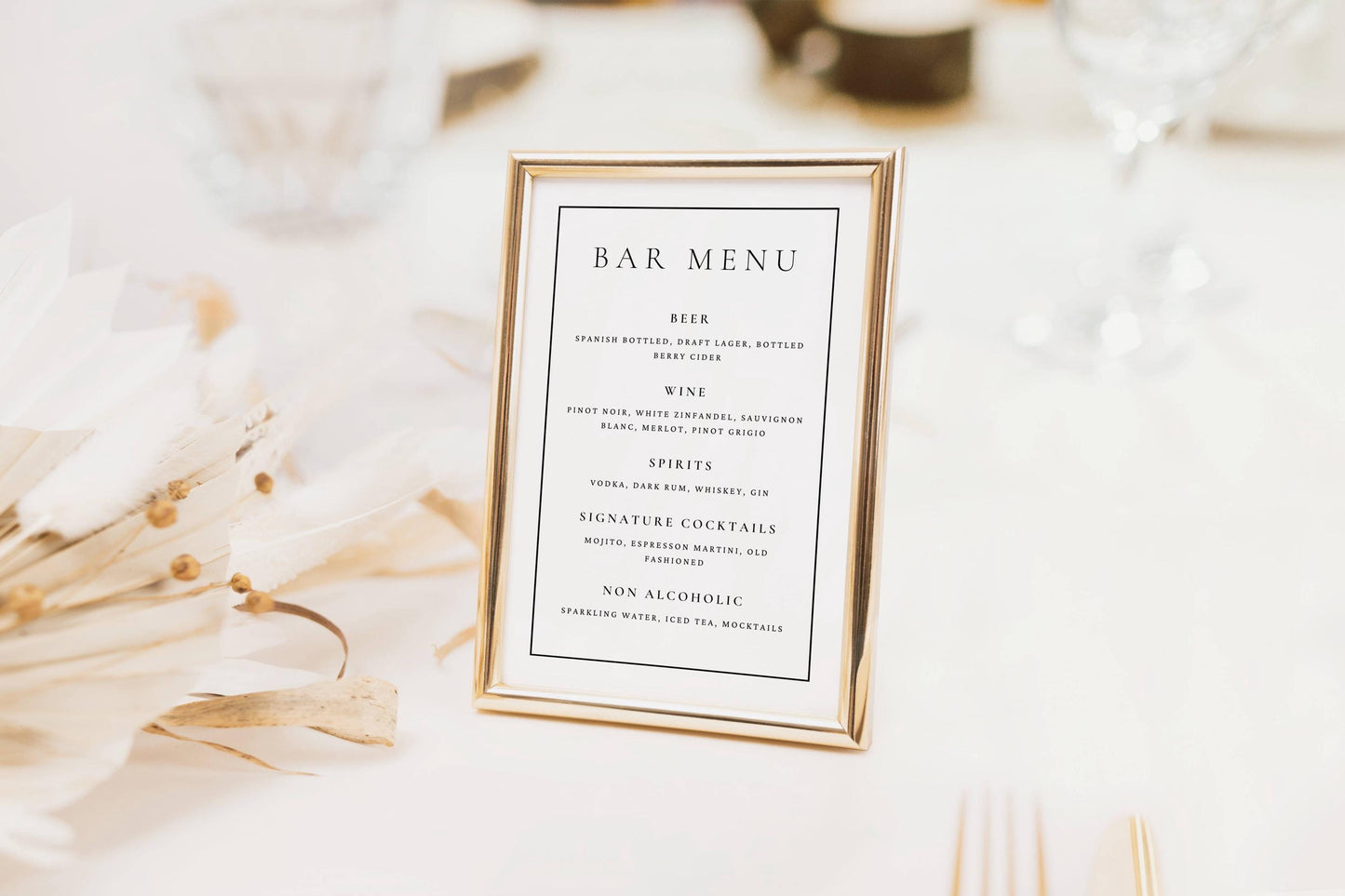 Bar Menu Sign