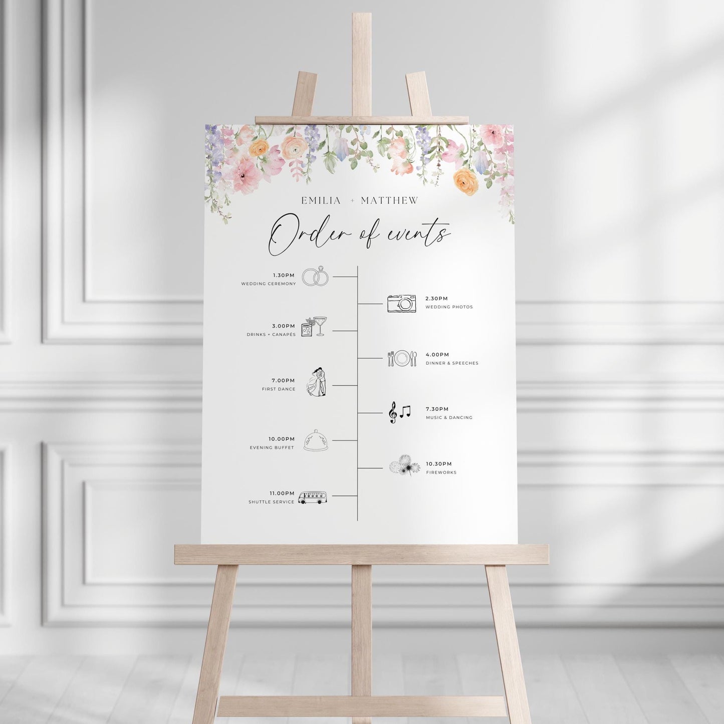 Order of Events Sign