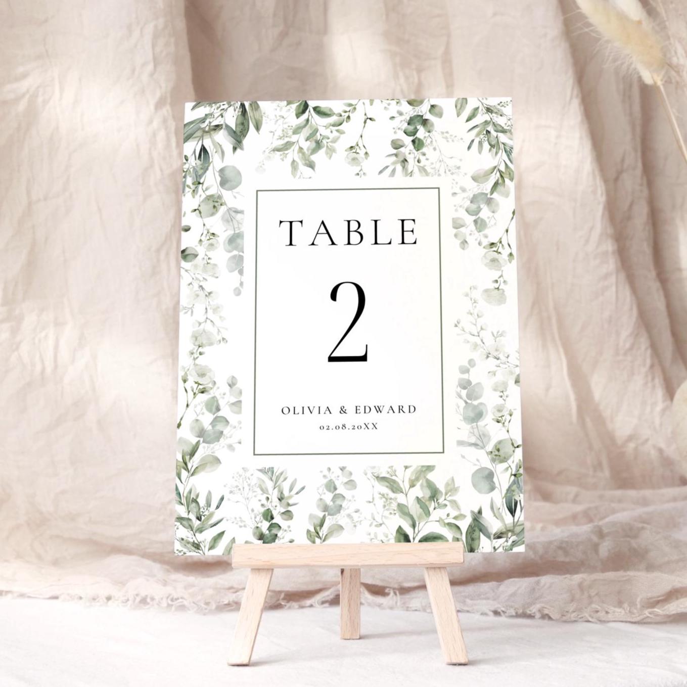 Table Numbers