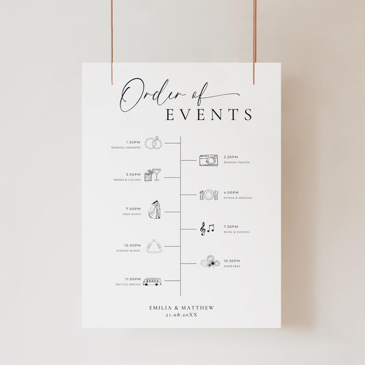Order of Events Sign
