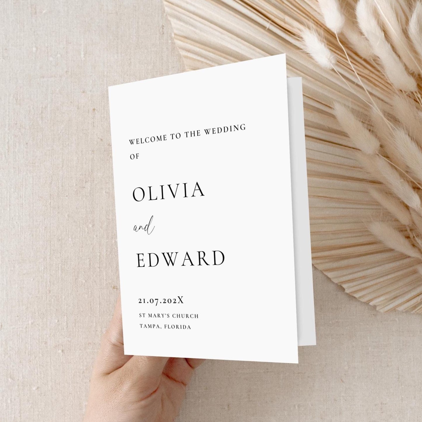 Folded Wedding Program