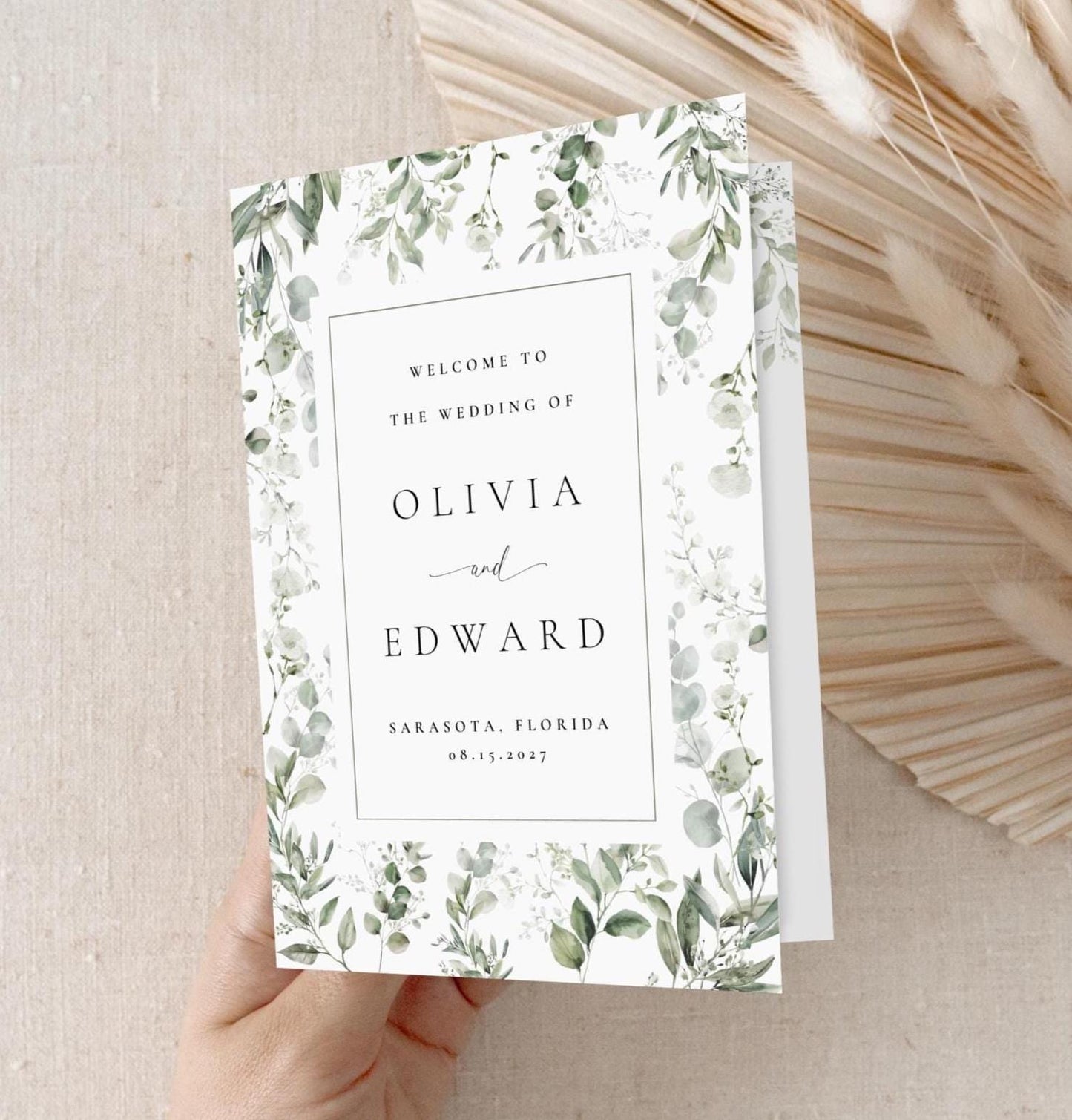 Folded Wedding Program