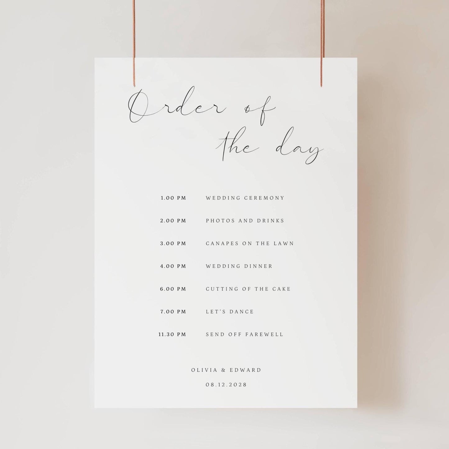 Order of the Day Sign
