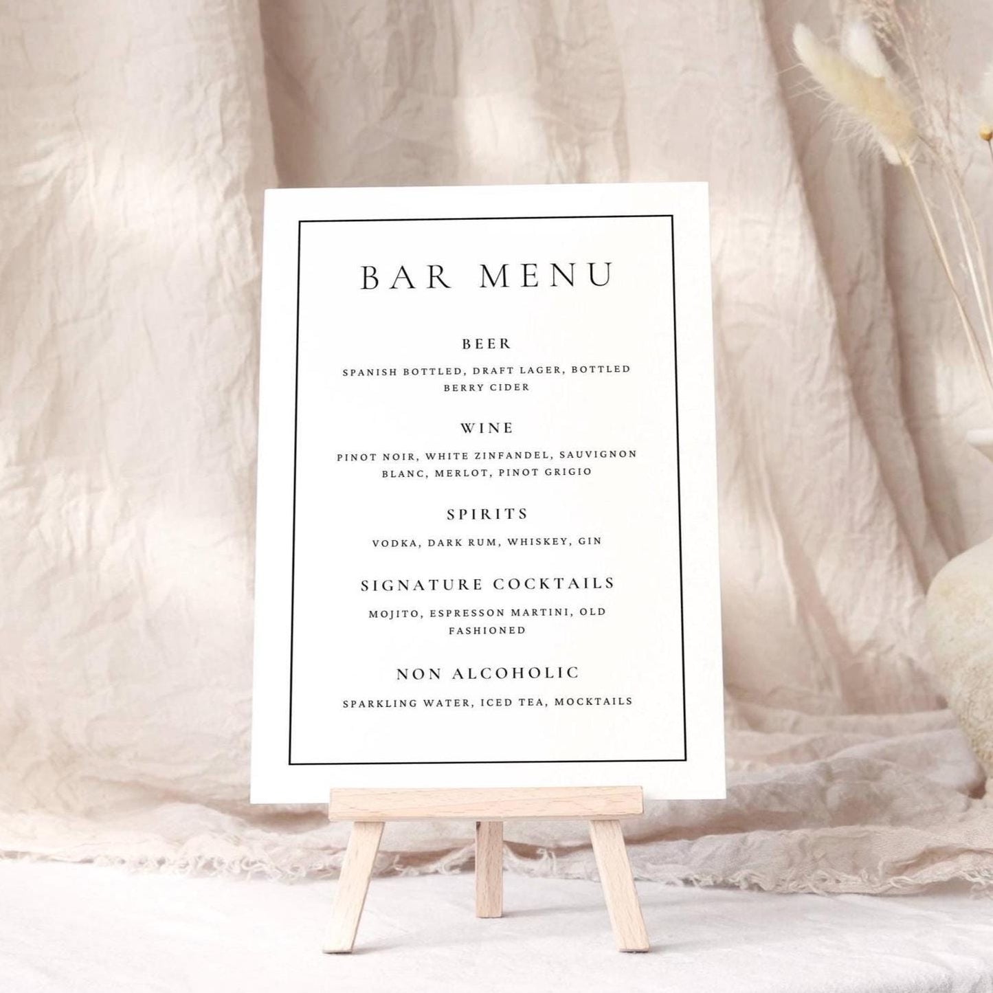 Bar Menu Sign