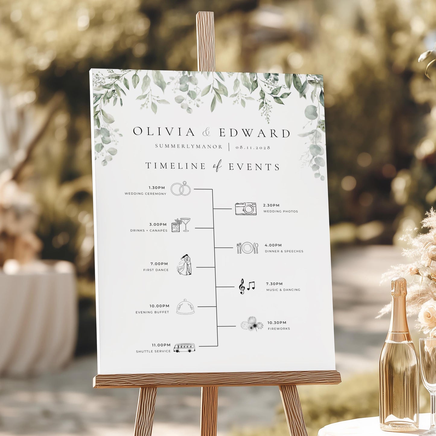 Order of Events Sign