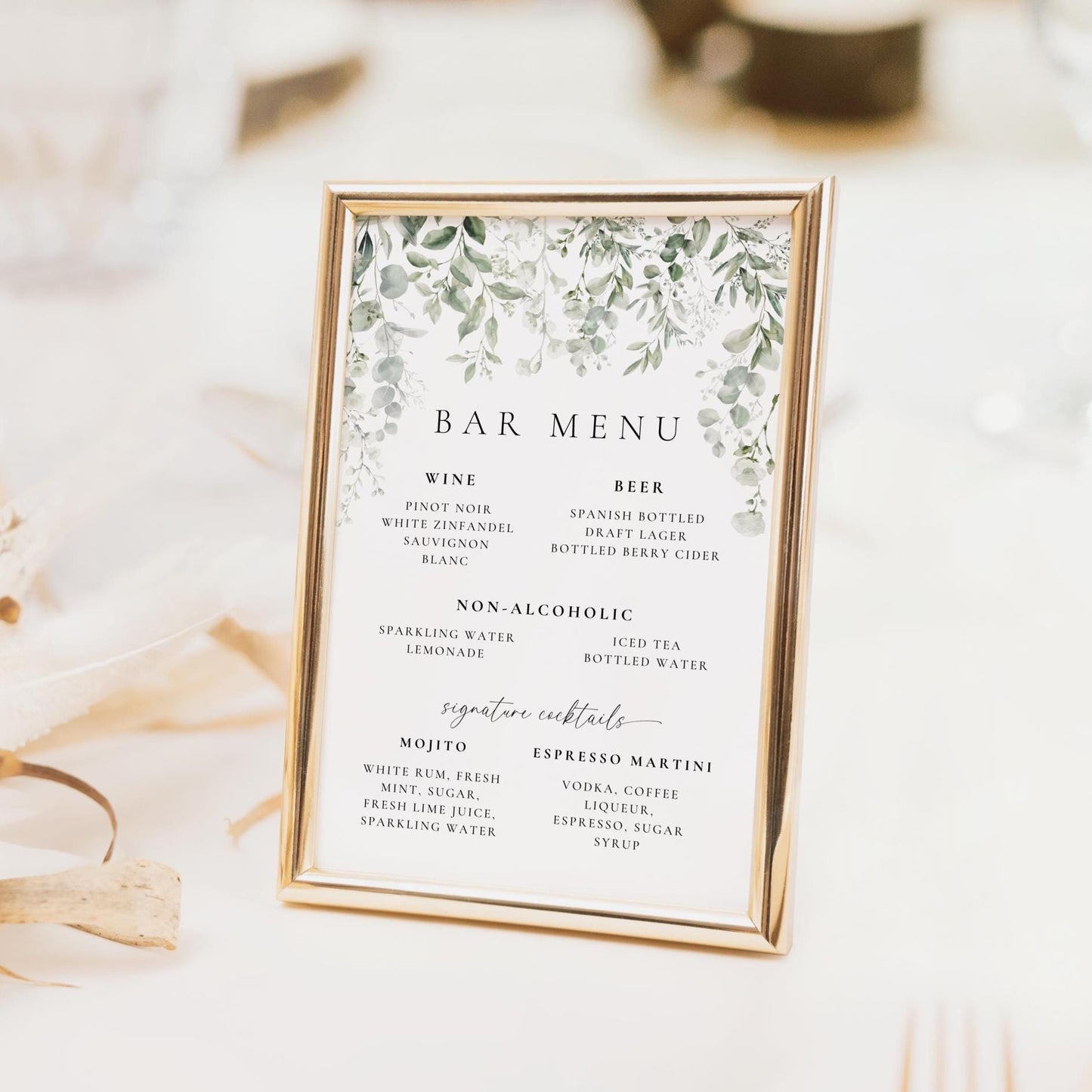 Bar Menu