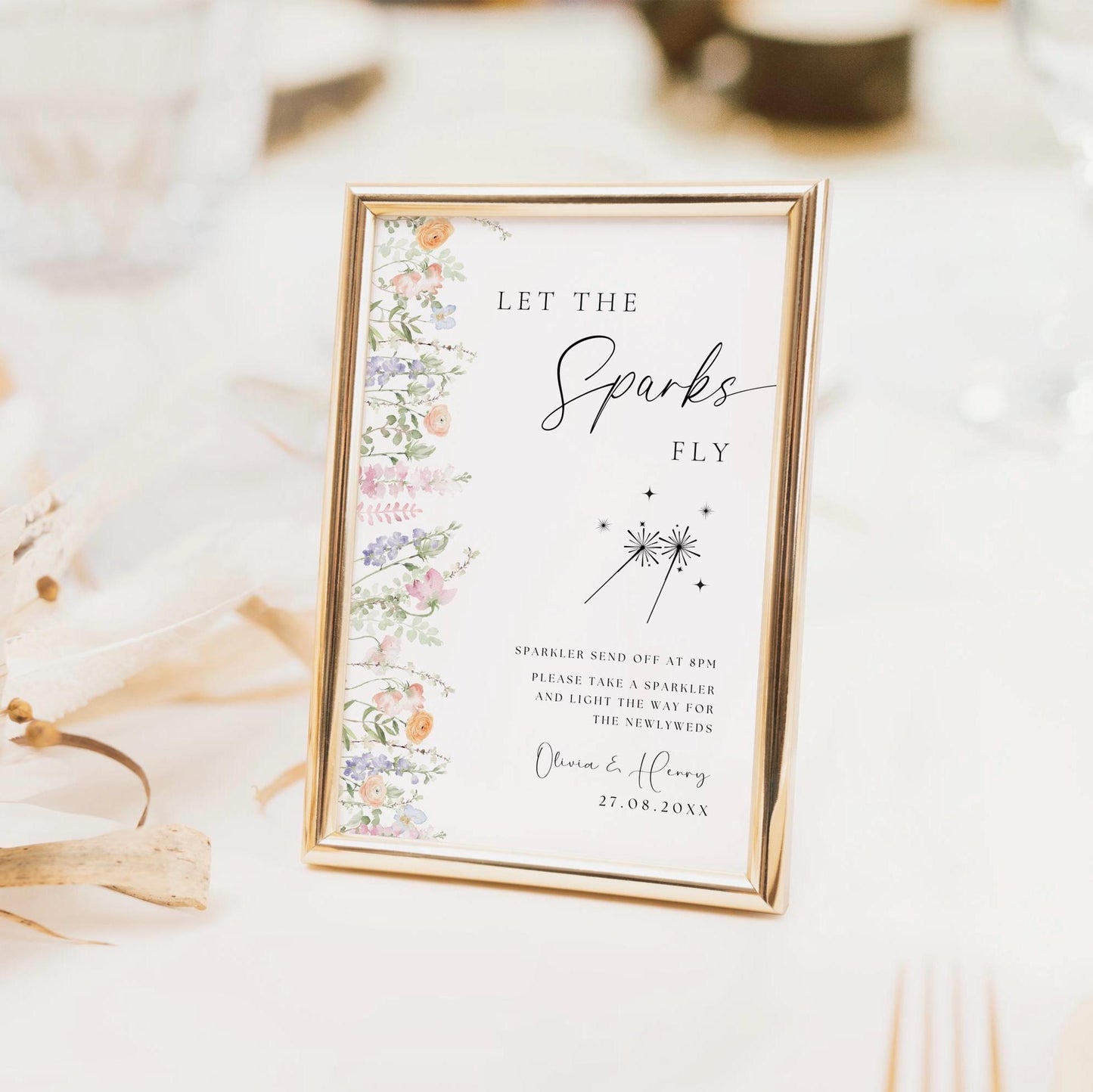 Sparkler Wedding Sign